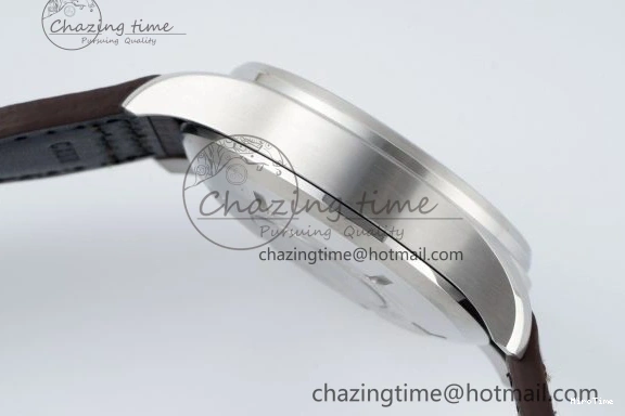 MIROTIME 0509 Pilot Chrono SS AZF 1:1 Best Edition Black Dial Orange Markers on Brown Leather Strap A EasyCare 7065